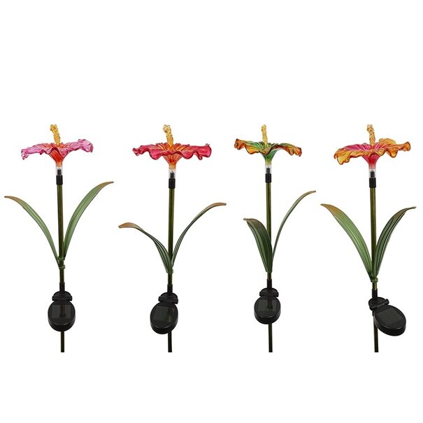 Countryfield Tuinsteker Hibiscus Solar LED - set van 4 tuinstekers