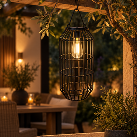 Solar lamp hangend LED Kalita L zwart