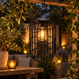 Solar lamp hangend LED Kalita M zwart