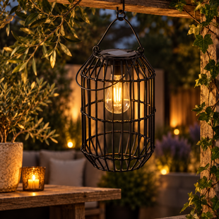 Solar lamp hangend LED Kalita M zwart