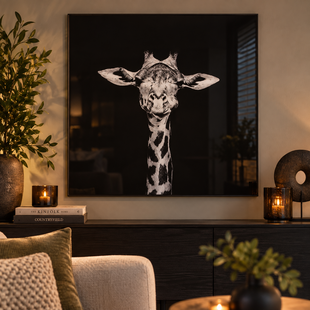 Schilderij Makela zwart vierkant