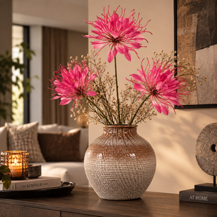 Kunstbloem Lycoris donkerroze - L 12 x B 8 x H 94 CM