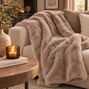 Plaid Imitatiebont Cosy Eloise grijs bruin