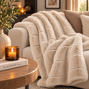 Plaid Imitatiebont Cosy Eloise beige