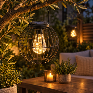 Hanglamp LED solar Arli S zwart