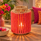 Windlicht Bea S fuchsia/oranje