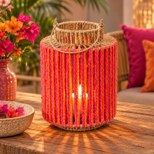 Windlicht Bea S fuchsia/oranje