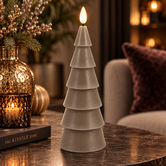 Kerstboomkaars strak LED Lyon L grijs