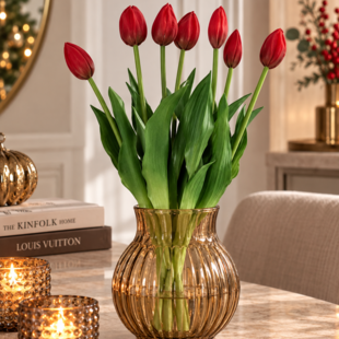Boeket kunstbloemen Tulip rood