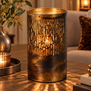 Theelicht Cato XL verbrand goud 26 cm hoog