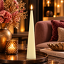 Kegelkaars Ø5CM LED Lyon M crème