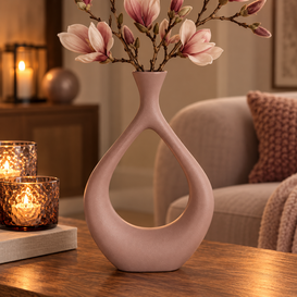Vaas Laine S oud roze 34 cm hoog
