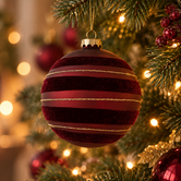 Kerstbal Robee L donkerrood - Ø12CM
