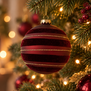 Kerstbal Robee L donkerrood - Ø12CM