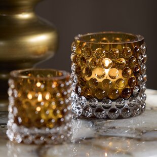 Theelicht Ø10x9,5 cm SUSURRO glas amber