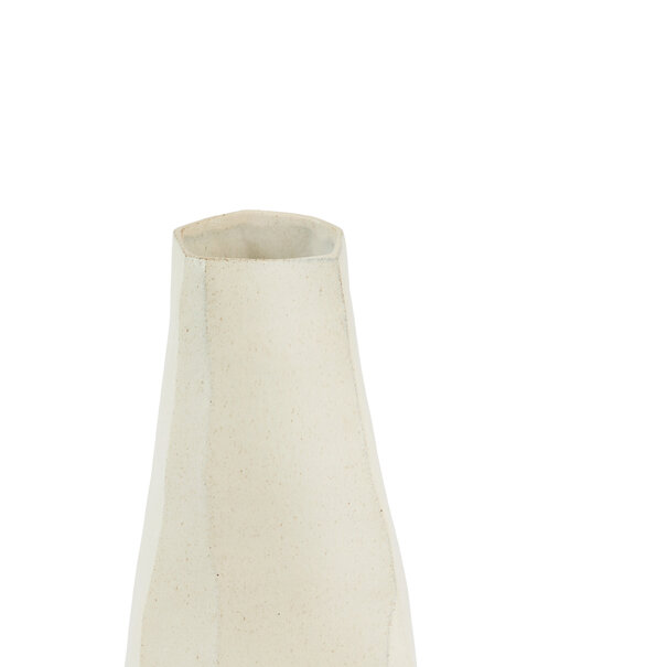 Light en Living Vaas deco 25x21,5x47 cm POVINA keramiek crème