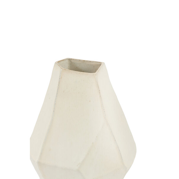 Light en Living Vaas deco 25x21x30,5 cm POVINA keramiek crème