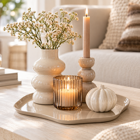 Metalen dienblad Haru glossy sand