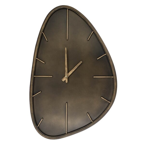 Wandklok Elio organisch brons