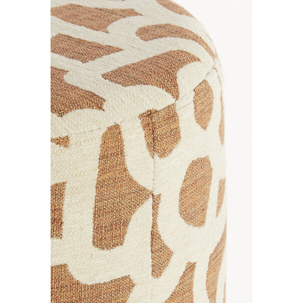 Light en Living Poef Ø40x44 cm DAVONTE terra+crème