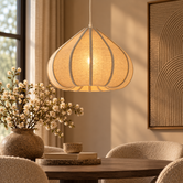 Hanglamp Ø40X28,5 cm ZUBEDA linnen naturel