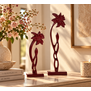 Ornament op voet 12x7,5x40 cm DAFFODIL glans bordeaux