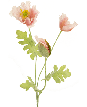 Greenmoods Kunstig Valmue Lys Rosa 73cm