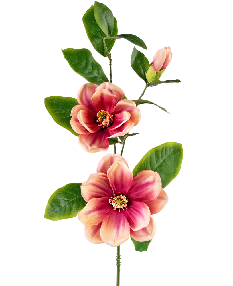 Greenmoods Kunstig blomst Magnolia 84 cm rosa/hvit
