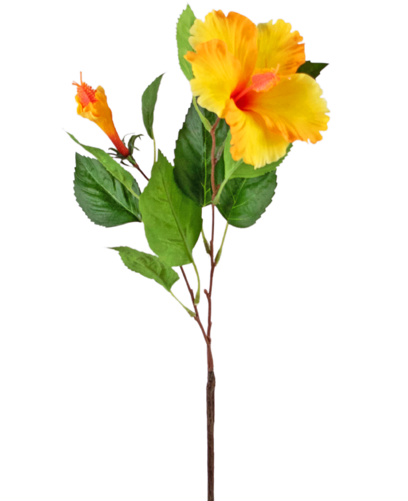Greenmoods Kunstig Hawaii Hibiscus Gul 73cm