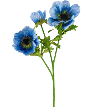 Greenmoods Kunstig blomst Anemone dobbel 56 cm blå