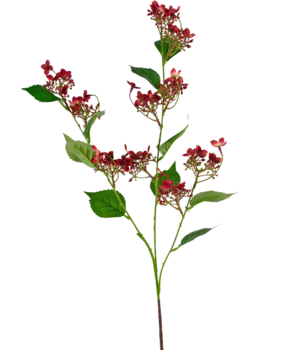 Greenmoods Kunstig Wild Hortensia Rød 93cm