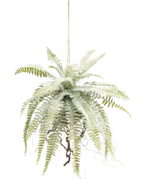 Greenmoods Kunstig hengende plante Frosted Fern på kule 76 cm Greenmoods Kunstig hengende plante Frosted Fern på kule 76 cm