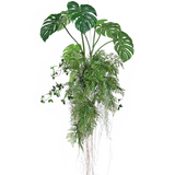 Greenmoods Kunstig hengeplante Monstera/Bregnekule 100 cm XL