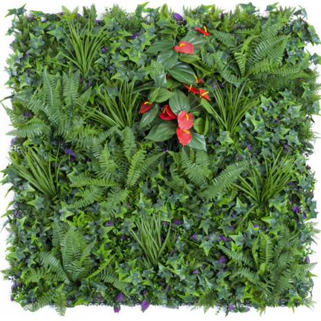 Greenmoods Kunstig Anthurium Mix Plantevegg 100x100cm UV