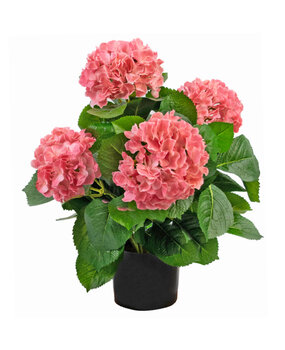 Greenmoods Kunstig Hortensia Rosa 43cm