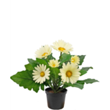 Greenmoods Kunstig Gerbera Kremhvit 28cm