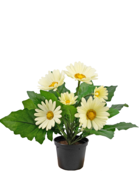 Greenmoods Kunstig Gerbera Kremhvit 28cm