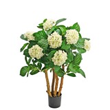Greenmoods Kunstig Hortensia Busk Kremhvit 85cm