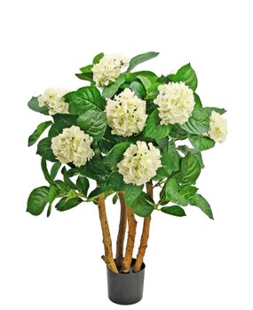 Greenmoods Kunstig Hortensia Busk Kremhvit 85cm