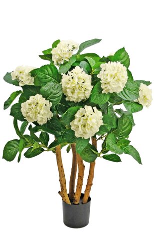 Greenmoods Kunstig Hortensia Busk Kremhvit 85cm