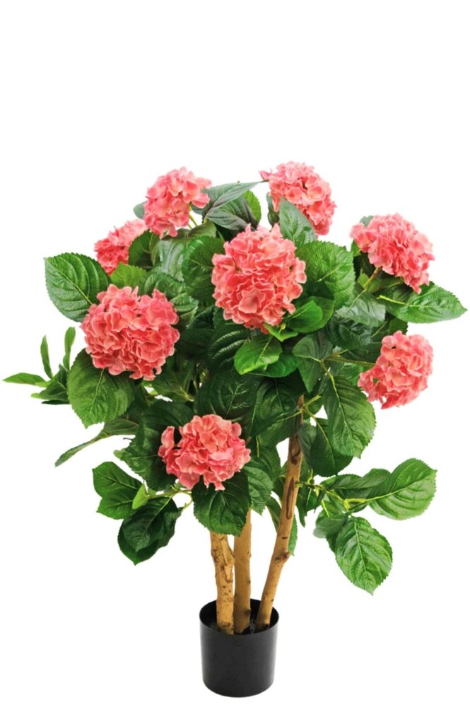 Greenmoods Kunstig Hortensia Busk Rosa 85cm