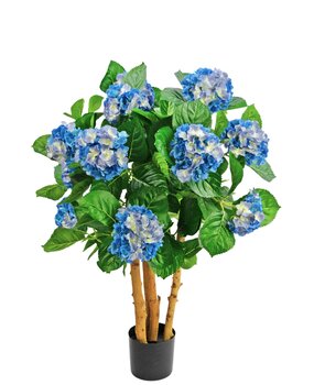 Greenmoods Kunstig Hortensia Busk Blå 85cm