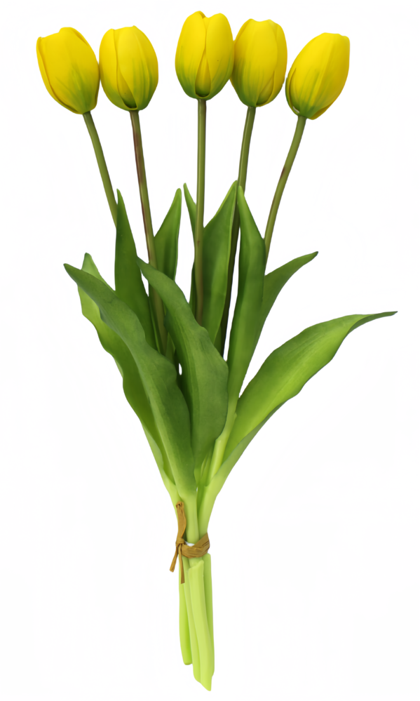Greenmoods Kunstig Tulipanbukett Real Touch Gul 40cm
