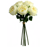 Greenmoods Kunstig Rosebukett "Carmen" Real Touch Kremhvit 36cm Greenmoods Kunstig Rosebukett "Carmen" Real Touch Kremhvit 36cm