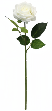 Greenmoods Kunstig Rose "Emine" Real Touch Hvit 43cm
