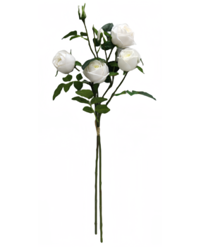 Greenmoods Kunstig Rosegren dobbel Real Touch hvit 80cm