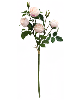 Greenmoods Kunstig Rosegren dobbel Real Touch lysrosa 80cm