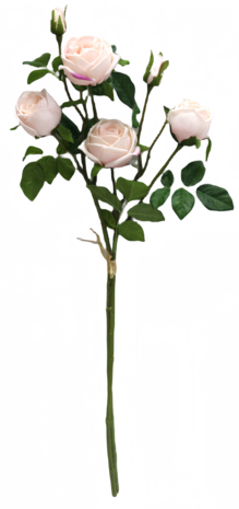 Greenmoods Kunstig Rosegren dobbel Real Touch lysrosa 80cm