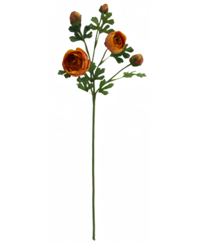 Greenmoods Kunstig Ranunkelgren x5 Real Touch oransje 62cm