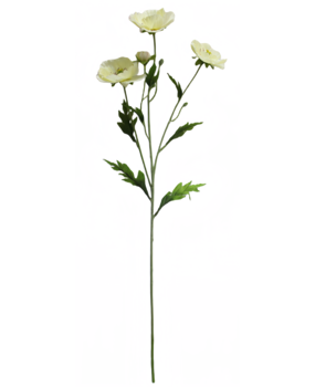 Greenmoods Kunstig Valmue Real Touch Krem/gul 65cm